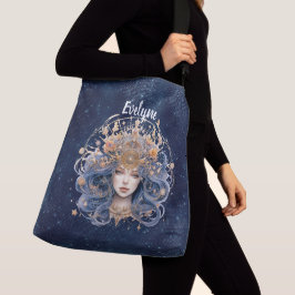Dubbelzijdig Vigro teken aangepaste tekst blauw mo Crossbody Tas