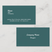 dubbelzijdig visitekaartje - wit op blauwgroen (Voorkant / Achterkant)