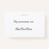 Dubbelzijdig voornaamwoord in de ruimte (zij/haar/ badge (Achterkant)