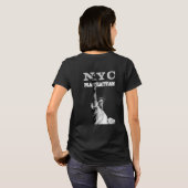 Dubbelzijdig vrijheidsbeeld Manhattan New York T-shirt (Achterkant volledig)