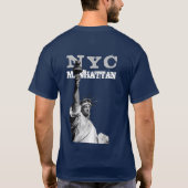 Dubbelzijdig vrijheidsbeeld Nyc Manhattan Mannen T-shirt (Achterkant)