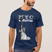 Dubbelzijdig vrijheidsbeeld Nyc Manhattan Mannen T-shirt (Voorkant)