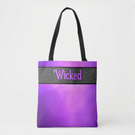 Dubbelzijdig Wicked/Fierce Halloween Paarse Tote Bag