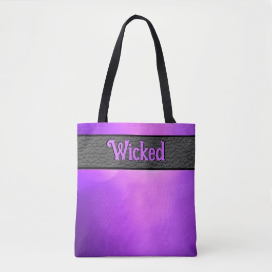 Dubbelzijdig Wicked/Fierce Halloween Paarse Tote Bag (Voorkant)