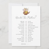 Dubbelzijdig wil je liever games Vrijgezellenfeest Kaart (Achterkant)