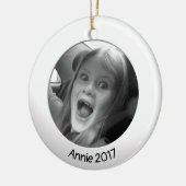 Dubbelzijdig wit 2 x Aangepaste foto en tekst Keramisch Ornament (Links)