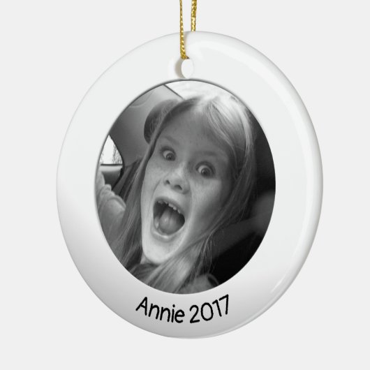 Dubbelzijdig wit 2 x Aangepaste foto en tekst Keramisch Ornament (Links)