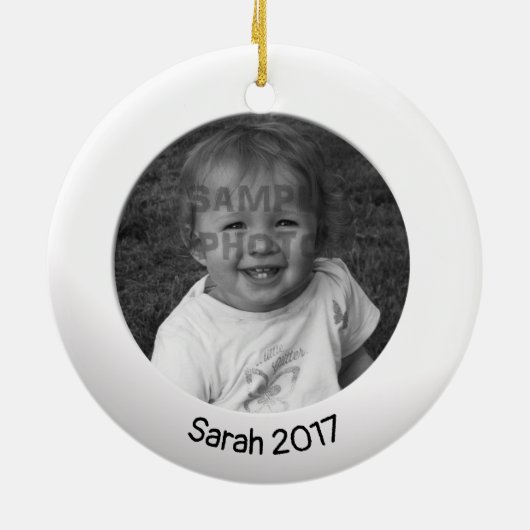 Dubbelzijdig wit 2 x Aangepaste foto en tekst Keramisch Ornament (Achterkant)