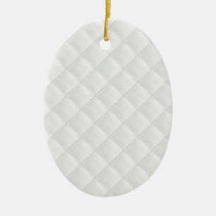 Dubbelzijdig wit gelaagd leder keramisch ornament