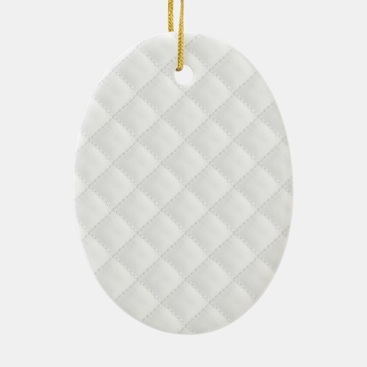 Dubbelzijdig wit gelaagd leder keramisch ornament (Achterkant)