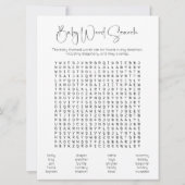 Dubbelzijdig Word Zoeken Scramble Baby shower spel Kaart (Achterkant)