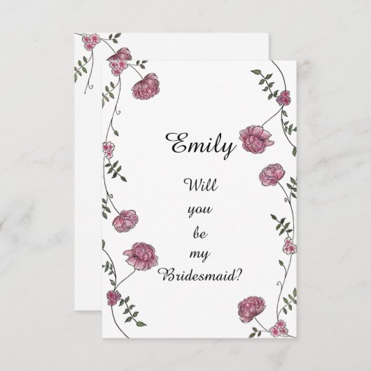 Dubbelzijdig Zal je mijn bruidskaart zijn Kaart (Voorkant / Achterkant)