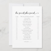 Dubbelzijdig zei hij dat ze zei Vrijgezellenfeest  Kaart (Voorkant)