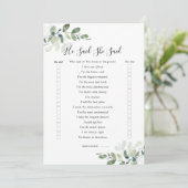 Dubbelzijdig zei hij dat ze zei Vrijgezellenfeest Kaart (Staand voorkant)