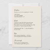 Dubbelzijdig Zwart & Beige Boho Neutraal Huwelijk Kaart (Achterkant)