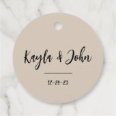 Dubbelzijdig zwart bruiloft gunst dank u Labels (Achterkant)