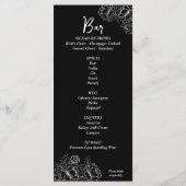 Dubbelzijdig Zwart Wit Boho Bloemen Trouwbar+ Menu (Achterkant)