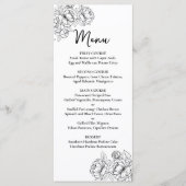 Dubbelzijdig Zwart Wit Boho Bloemen Trouwbar+ Menu (Voorkant)