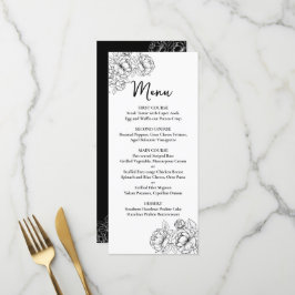 Dubbelzijdig Zwart Wit Boho Bloemen Trouwbar+ Menu