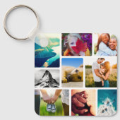 Dubbelzijdige 18 Photo Collage White Metal Sleutel Sleutelhanger (Voorkant)