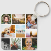 Dubbelzijdige 18 Photo Collage White Metal Sleutel Sleutelhanger (Achterkant)
