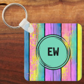 Dubbelzijdige 2 foto's voegen groen initialen toe sleutelhanger (Voorkant)