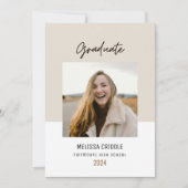 Dubbelzijdige 4 foto Beige Afstuderen Aankondiging (Voorkant)
