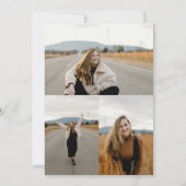 Dubbelzijdige 4 foto Beige Afstuderen Aankondiging (Achterkant)