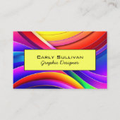 Dubbelzijdige Abstracte regenboog met QR-code Visitekaartje (Voorkant)