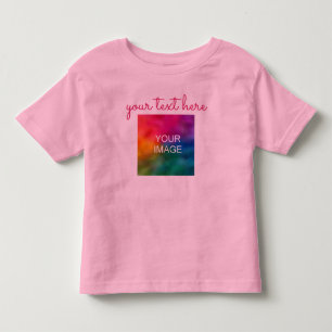 Dubbelzijdige afdruk upload foto voeg tekst roze b kinder shirts