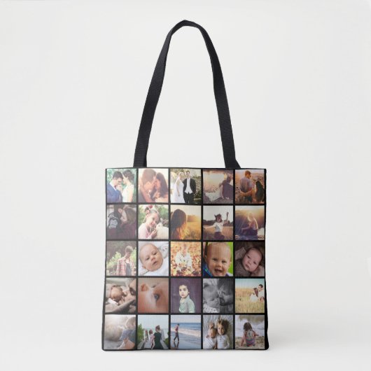 Dubbelzijdige all-over print fotocollage tote bag (Voorkant)