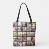 Dubbelzijdige all-over print fotocollage tote bag (Achterkant)