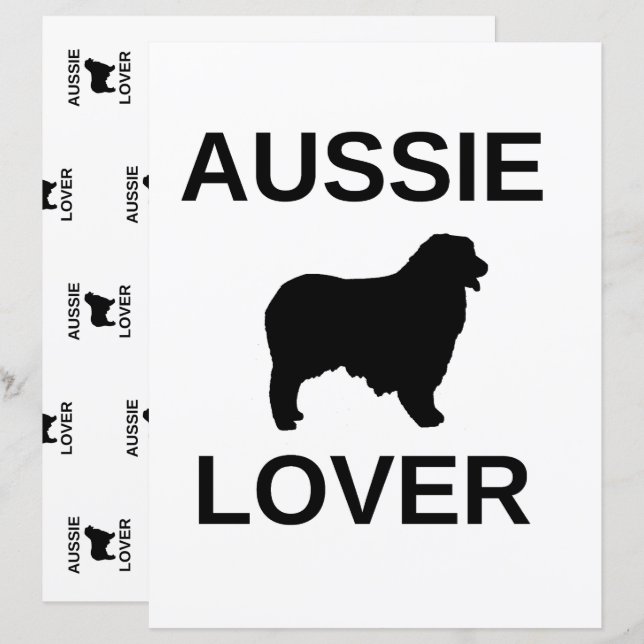 dubbelzijdige Australian Shepherd Aussie liefhebbe (Voorkant / Achterkant)
