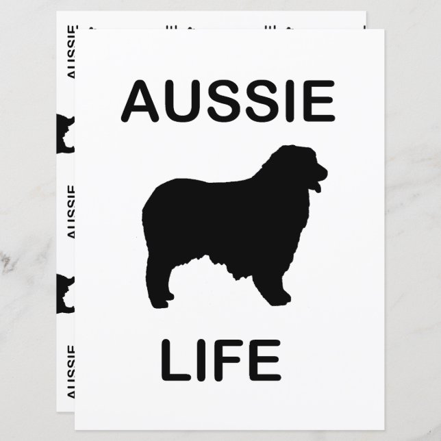 Dubbelzijdige Australische herder Aussie Life (Voorkant / Achterkant)