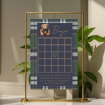 Dubbelzijdige baby shower-spellen Fancy Bear-thema
