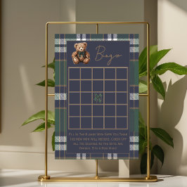 Dubbelzijdige baby shower-spellen Fancy Bear-thema