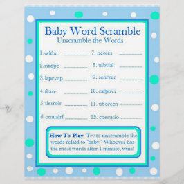 Dubbelzijdige Baby Shower Spelletjes Flyer