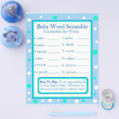 Dubbelzijdige Baby Shower Spelletjes Flyer (Enkel)