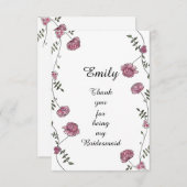 Dubbelzijdige bedankkaart voor bruidsmeisje (Voorkant / Achterkant)