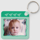 Dubbelzijdige beste papa ooit foto groen sleutelhanger (Achterkant)