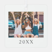 Dubbelzijdige beste vriend foto kerst metalen ornament (Achterkant)