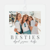 Dubbelzijdige beste vriend foto kerst metalen ornament (Voorkant)