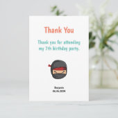 Dubbelzijdige bewerkbare ninja-thema bedankkaart (Staand voorkant)