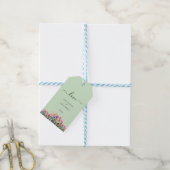 Dubbelzijdige Bloemmunt Groene bruiloft cadeau Lab Cadeaulabel (Met Touw)