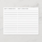 Dubbelzijdige Boeren Markt Bruids Recept Kaart (Achterkant)