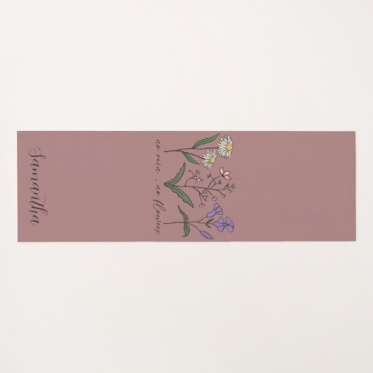 Dubbelzijdige Boho Wildflower Inspirerend offerte Yogamat (Achterkant (horizontaal))