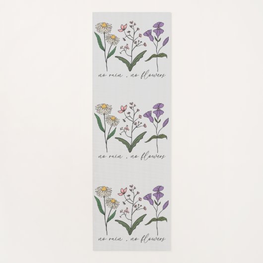 Dubbelzijdige Boho Wildflower Inspirerend offerte Yogamat (Voorkant)