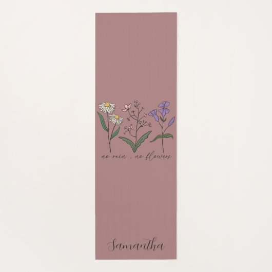 Dubbelzijdige Boho Wildflower Inspirerend offerte Yogamat (Achterkant)