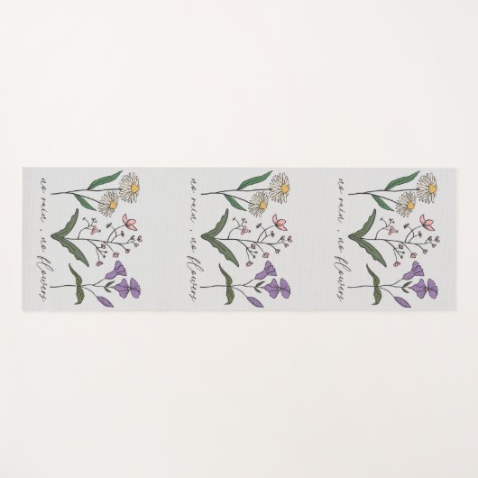 Dubbelzijdige Boho Wildflower Inspirerend offerte Yogamat (Voorkant (horizontaal))