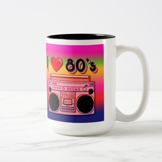 Dubbelzijdige Boombox 80's Retro 80's koffie Mok (Rechts)